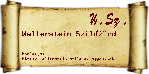 Wallerstein Szilárd névjegykártya